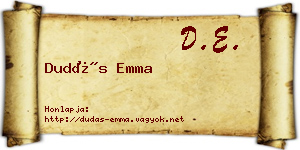 Dudás Emma névjegykártya