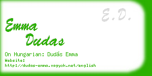 emma dudas business card