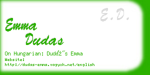 emma dudas business card
